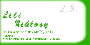 lili miklosy business card